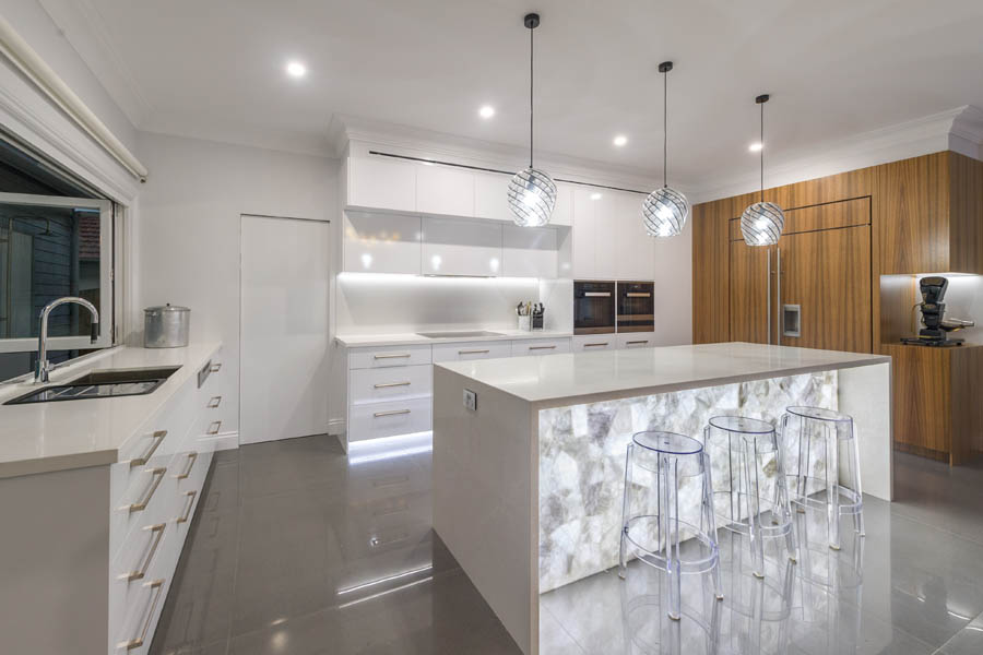 подсветка барной стойки из камня